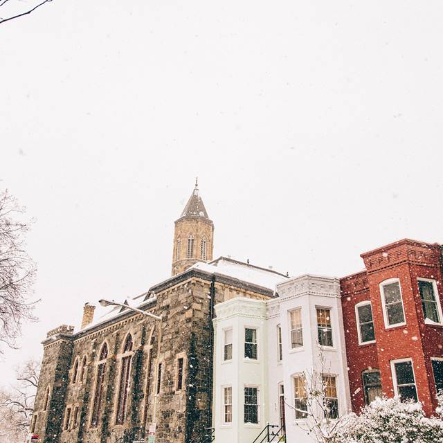 Snowing in Dupont Circle, Washington, D.C.