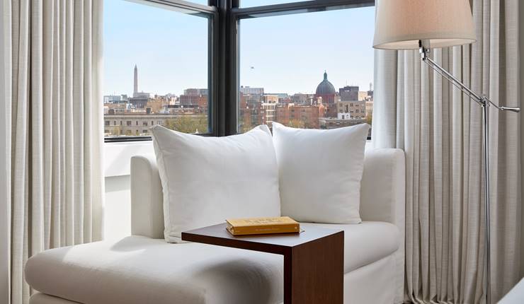 Window with view of Dupont Circle, Washington, D.C.